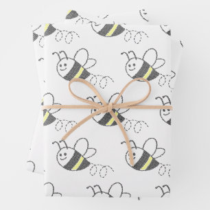 Kruissteekpatroonprint Mooie Bij Inpakpapier Vel