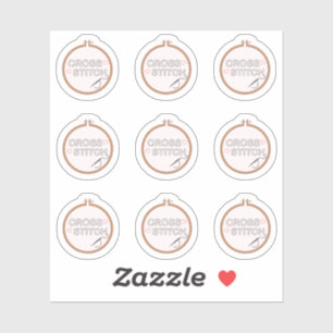 Kruisstiksels borduurwerk naaiende hobbyplanner sticker