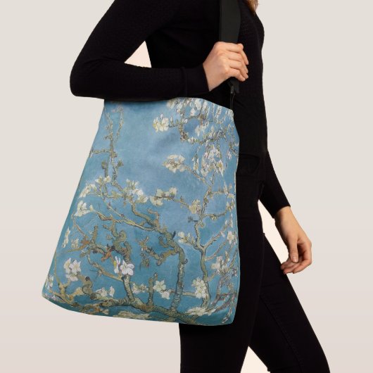 Kruisstofzak met amandelbloesap crossbody tas (Dichtbij)