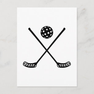 Kruisstokken met drijfbalstokken briefkaart