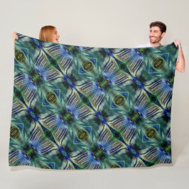 Kruisstrepen met kromme strepen, in bleekgroen en  fleece deken