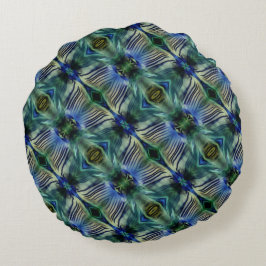 Kruisstrepen met kromme strepen, in bleekgroen en  rond kussen