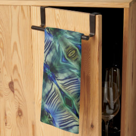 Kruisstrepen met kromme strepen, in bleekgroen en  theedoek