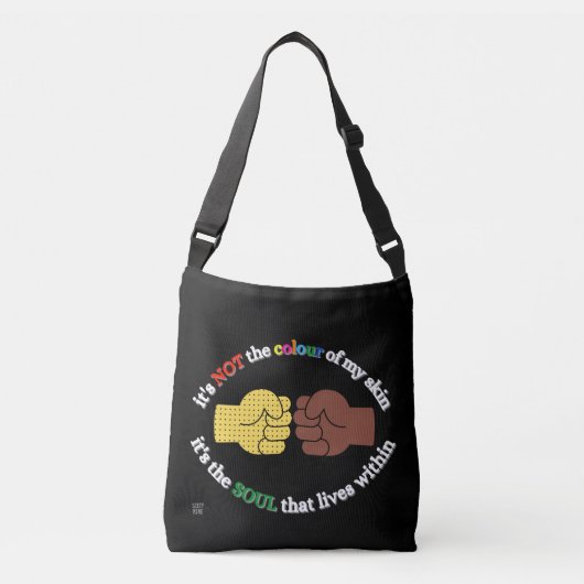 kruisstukzak "END RACISM" Crossbody Tas (Voorkant)