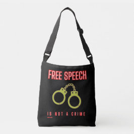 kruisstukzak "FREE SPEECH IS GEEN CRIMINALITEIT" Crossbody Tas
