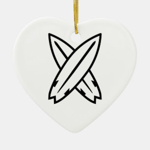 Kruissurfplanken Keramisch Ornament