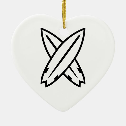Kruissurfplanken Keramisch Ornament (Voorkant)