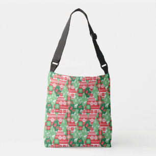 Kruistas met kerstdiamant crossbody tas