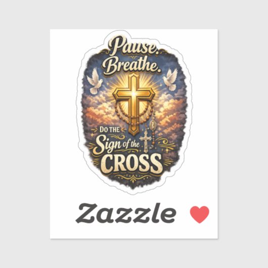 Kruisteken Christelijk Geloof  Sticker (Vel)