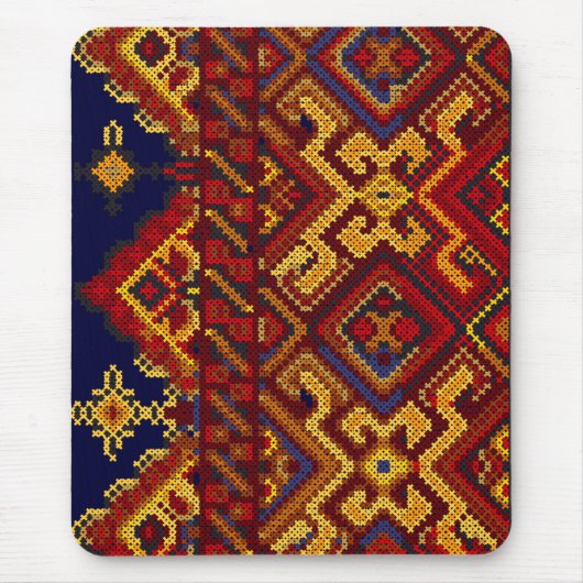 Kruistitel Modern Red Yellow Mousepad Muismat (Voorkant)