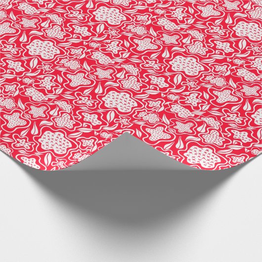 Kruistitel Rood wit ontwerp Cadeaupapier (Hoek)