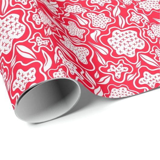 Kruistitel Rood wit ontwerp Cadeaupapier (Rol Hoek)