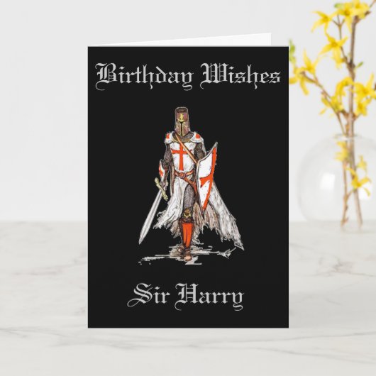 KRUISVAARDER/KNIGHTGREETING KAART (Gele Bloem)