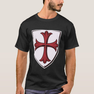 Kruisvaarders Kruis Schild Middeleeuwse Ridder Emb T-shirt