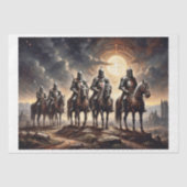 Kruisvaardersridders marcheren te paard tissuepapier (Voorkant)