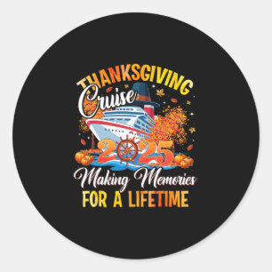 Kruisvaart voor familie van Thanksgiving 2025 Matc Ronde Sticker
