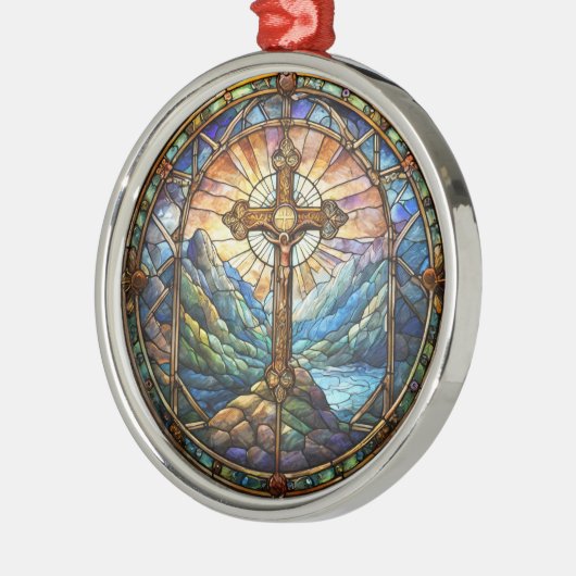 Kruisversiering Metalen Ornament (Links)