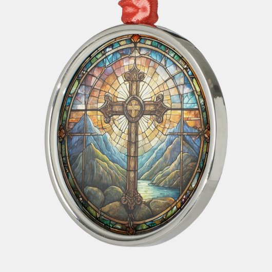 Kruisversiering Metalen Ornament (Links)