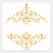 Kruisversiering Vierkante Sticker (Voorkant)