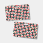 Kruisvormig geruit patroon met rode harten badge (Voor- en achterkant)