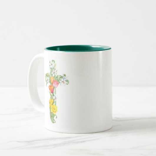 Kruisvormige Mok - Daffodil en Tulip (Voorkant links)