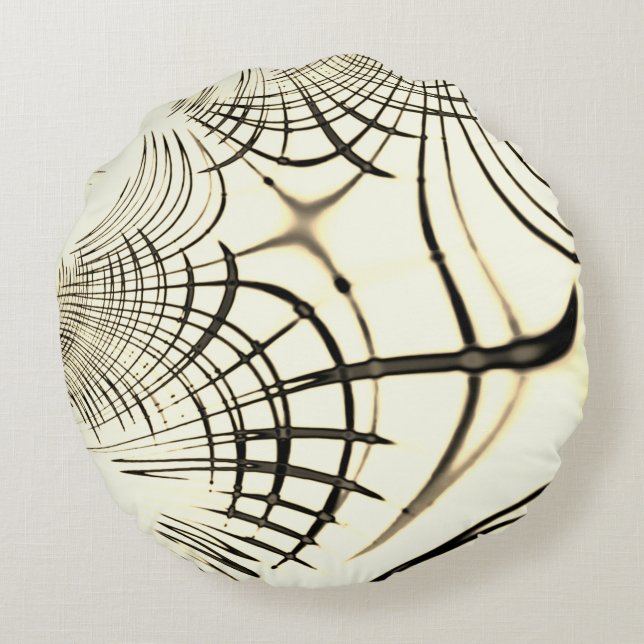 Kruisvormige noten, bruin of khaki, kromde sporen  rond kussen (Achterkant)