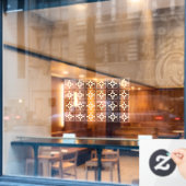 Kruisvormige vierkante tegels Raamvoering Raamsticker (Cafe Raam)
