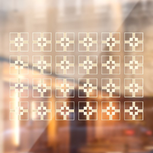 Kruisvormige vierkante tegels Raamvoering Raamsticker (Vel 2)