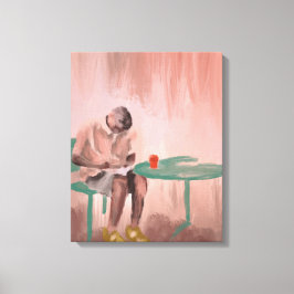 Kruiswoord bij het Cafe Painting Canvas Afdruk