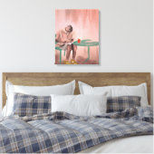 Kruiswoord bij het Cafe Painting Canvas Afdruk (Insitu (Slaapkamer))