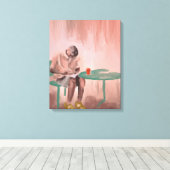 Kruiswoord bij het Cafe Painting Canvas Afdruk (Insitu (Houten vloer))