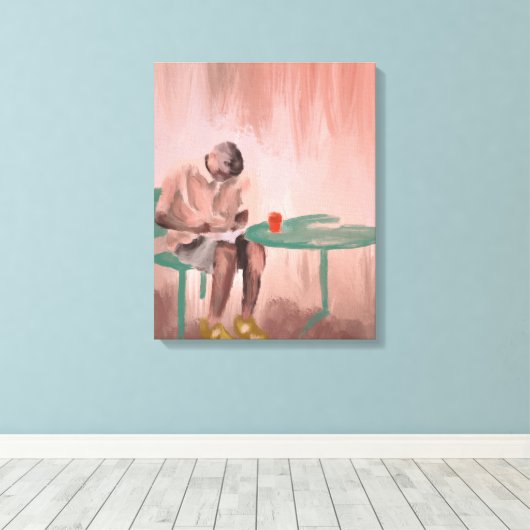 Kruiswoord bij het Cafe Painting Canvas Afdruk (Insitu (Houten vloer))