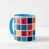 Kruiswoord gekleurde vierkanten mok (Voorkant links)