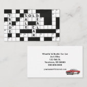 Kruiswoord Puzzel Auto Dealer Business Visitekaartje (Voorkant / Achterkant)