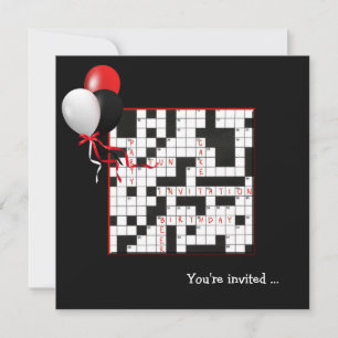 Kruiswoord Puzzel Party Invite Kaart