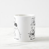 Kruiswoordeliefhebber vraagt bij een helpdesk koffiemok (Center)