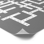 Kruiswoorden Puzzle Grumpy Humor Gray Poster (Hoek)