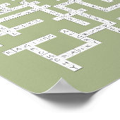 Kruiswoorden Puzzle Grumpy Humor Olive Poster (Hoek)