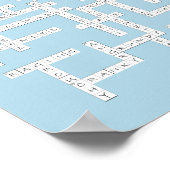 Kruiswoorden Puzzle Grumpy Vocabulary Humor Blue Poster (Hoek)
