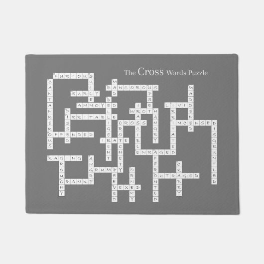 Kruiswoorden Puzzle Semantics Humor Grey Deurmat (Voorkant)