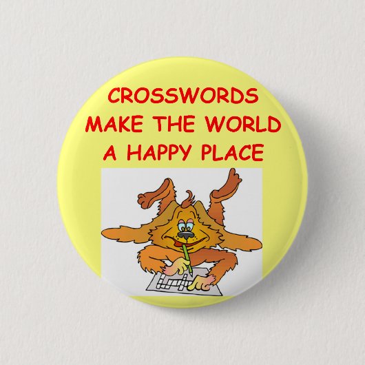 kruiswoordje ronde button 5,7 cm (Voorkant)