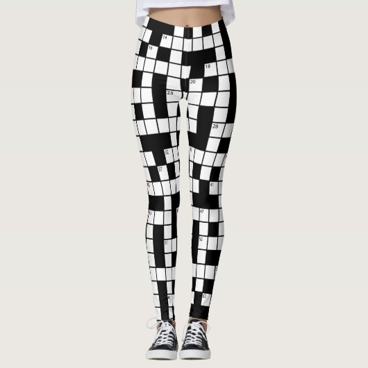Kruiswoordpatroon Leggings (Voorkant)