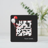 Kruiswoordpuzzel en ballonnen Verjaardagsfeest Kaart (Staand voorkant)