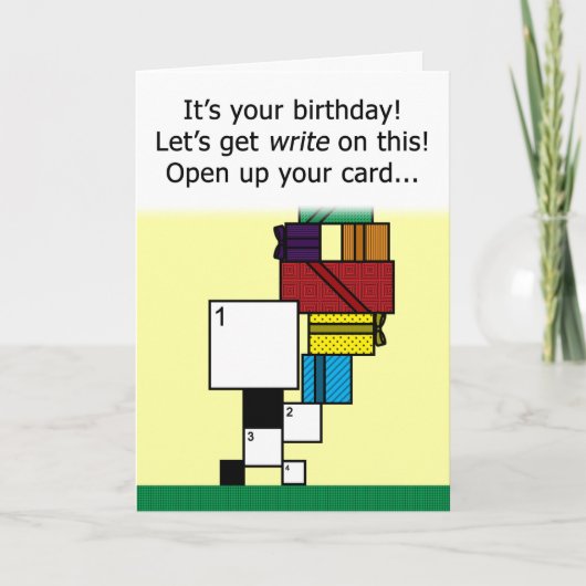 Kruiswoordpuzzel Happy Birthday Kaart (7x7 raster) (Voorkant)