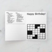Kruiswoordpuzzel Happy Birthday Kaart (7x7 raster) (Binnen)