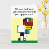 Kruiswoordpuzzel Happy Birthday Kaart (7x7 raster) (Gele Bloem)