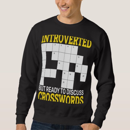kruiswoordpuzzel Introverted maar klaar om te besp Trui (Voorkant)