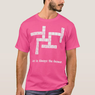 kruiswoordpuzzel Jezus is altijd en T-shirt