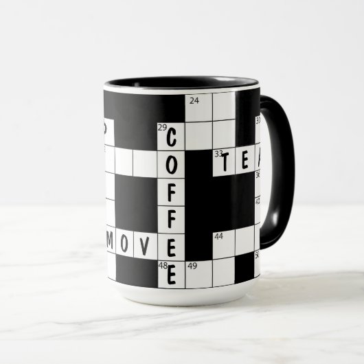 Kruiswoordpuzzel met woorden mok (Voorkant rechts)