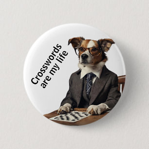 Kruiswoordpuzzel puzzelaar suduko kruiswoordaanwij ronde button 5,7 cm